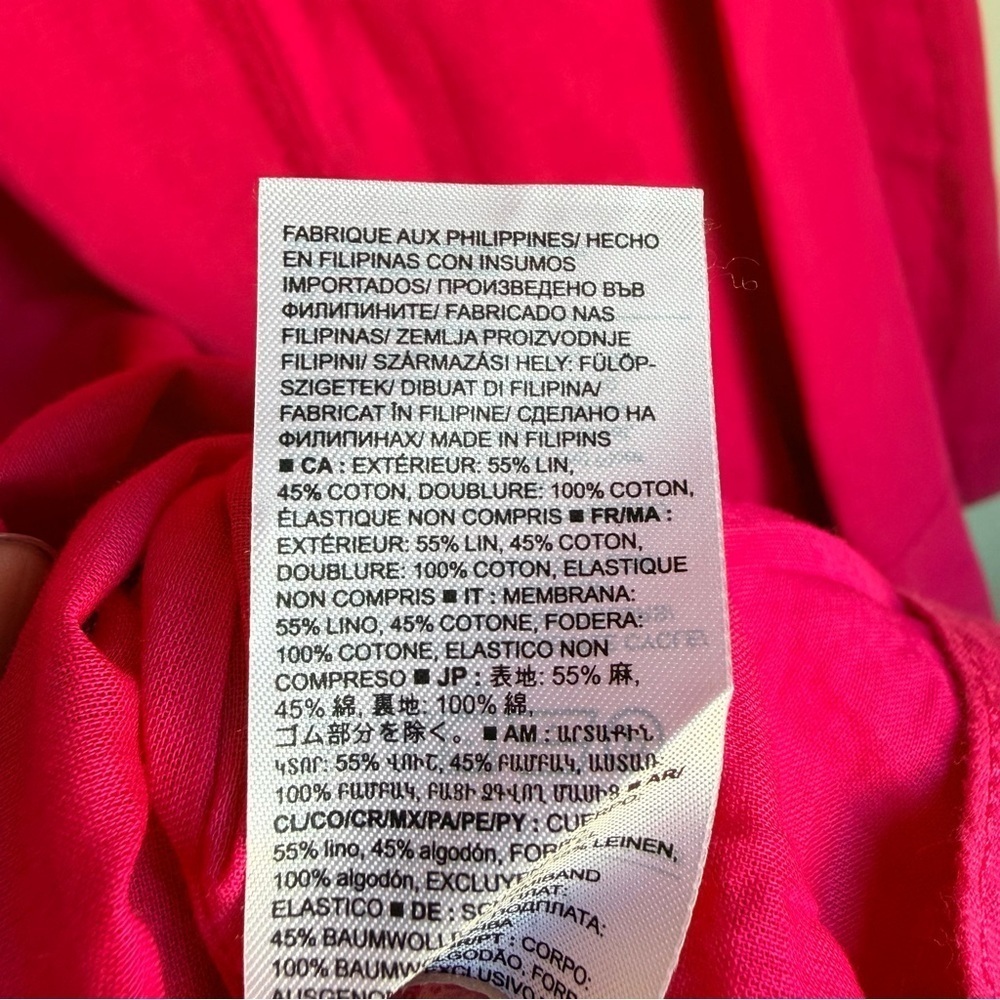 Banana Republic Vibrant Pink Linen Blend Midi Dress | 6P - Picture 7 of 8